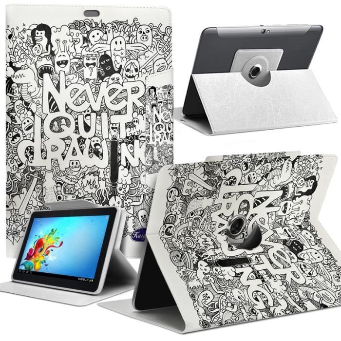 Housse Etui Motif MV10 Universel pour Tablette Logicom Tab Stand Pro 2