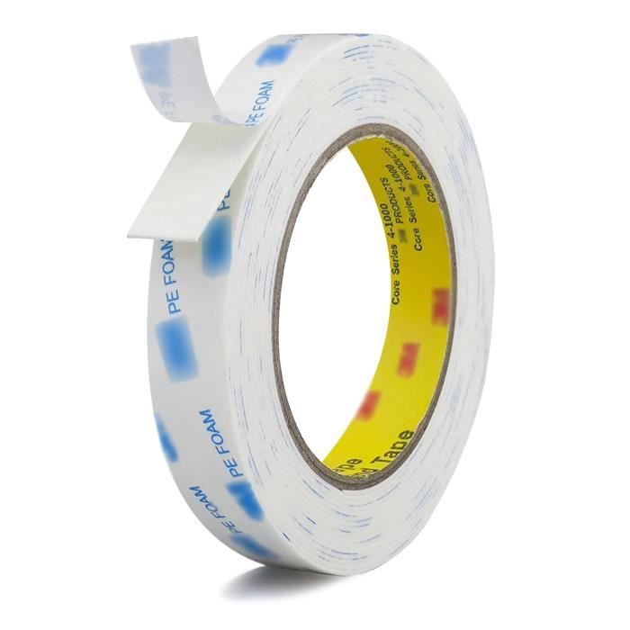 Ruban Adhésif Double-face Extra Fort – 25mm X 4.16m, Transparent Et Imperméable