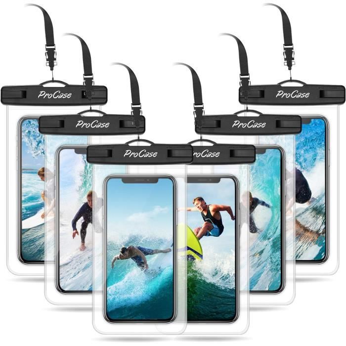 YOSH IPX8 Pochette étanche Avec Cordon Pour IPhone 11 Pro Max XS XR X 8 7 Plus, Xiaomi Redmi Note 8 Pro 9 Huawei P30 Pro Jusqu'à 7,5 [Lot De 2