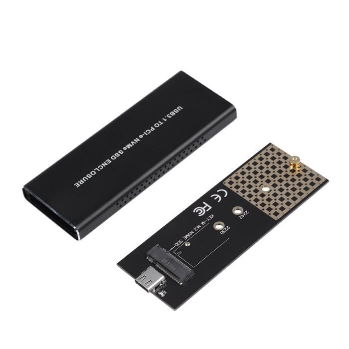 Boîtier de disque dur externe USB3.1 Type-C à NVMe M.2 Support de boîtier  de disque dur échangeable à chaud avec boîtier en - Cdiscount Informatique