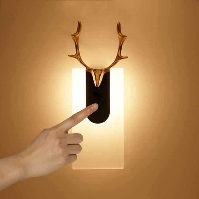 WRMING LED Lampe Murale Pile Sans Fil USB Rechargeable Applique Murale  Chambre Veilleuse Tactile Dimmable Lampe de Mur pour Coul437 - Cdiscount  Maison