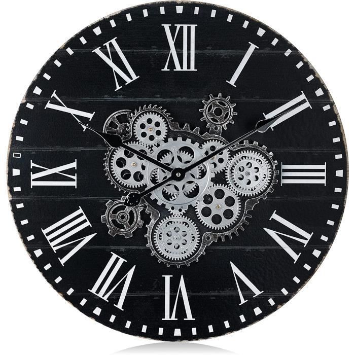 Horloge Bureau Engrenages Mobiles - Style Steampunk Vintage - Transformable En Horloge Murale