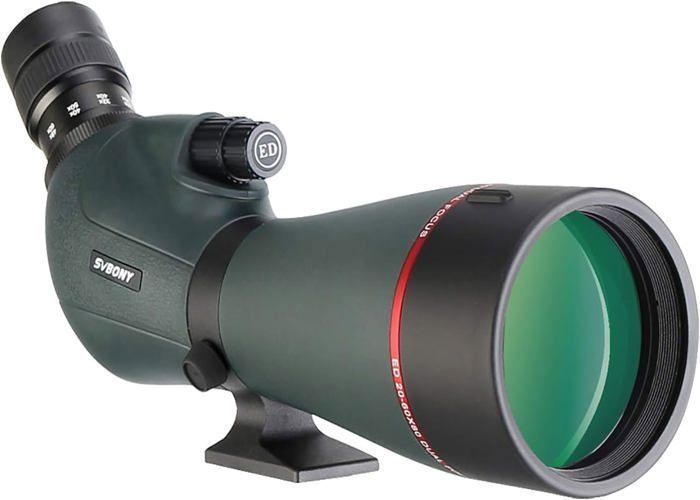 SVBONY SV406P Longue Vue 20-60x80 Zoom BK4 Prisme Verre à Dispersion Extra-faible pour l'Observation des Oiseaux Faune Sauvage