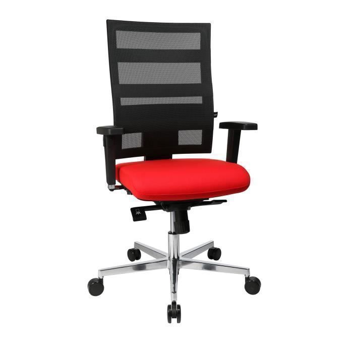 topstar sitness x-pander plus chaise de bureau ergonomique avec accoudoirs et dossier réglables en hauteur, tissu, rouge-noir, 61 x
