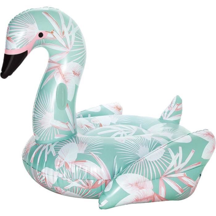 Flamingueo – Bouée Piscine Géante 185x166x38 Cm, Matelas Flottant Pour 2 Adultes, Avec Dossier Et Corde, Jaune Ou Bleu Marine