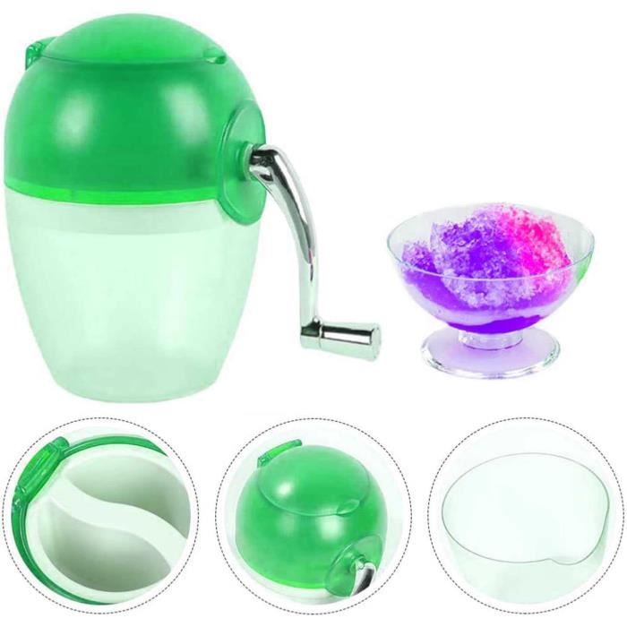 Broyeur à Glace Manuel Portable – Machine à Glace Pilée Avec Manivelle Et Moule – Idéal Cocktails & Desserts