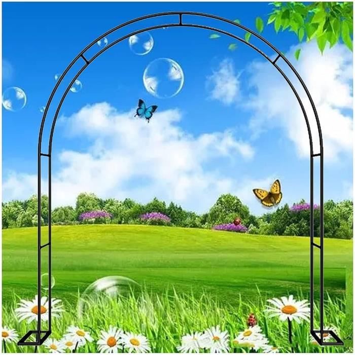 HJXGQJM ArcheDe Jardin Décorative pour Glycine Vigne Fleurie,Arcade De Jardin Stable, Arceau À Roses Métal Amovible Treillis, pour Plantes Grimpantes, Mariages(Brown,1.2x2.2x0.4m