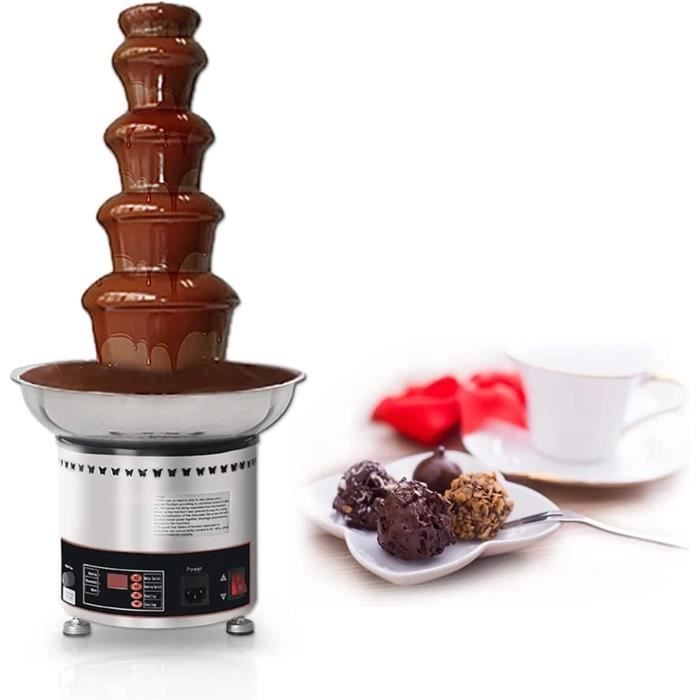Giles & Posner Mini Fontaine à Chocolat – Machine Électrique à 3 Niveaux, Arrêt Automatique, 0°C à 50°C, Trempage et Partage en Fête, 2 Plateaux Alimentaires Amovibles, 500ml, 100 Brochettes, 25W
