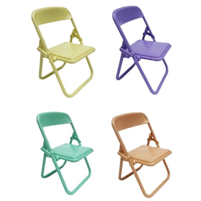 CUCUFA Lot De 12 Mini Chaises Pliantes Pour Poupées - Support Téléphone Bureau Noir Chaise Maison De Poupée Plastique