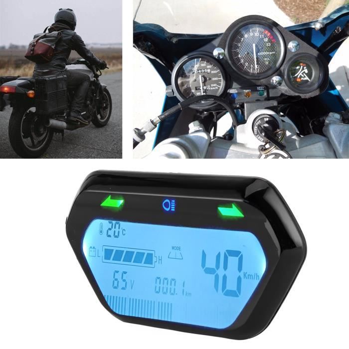 48V/60V Compteur de vitesse de moto, tachymètre LCD, facile à installer Atelier de réparation fiable pour pièces de réparation