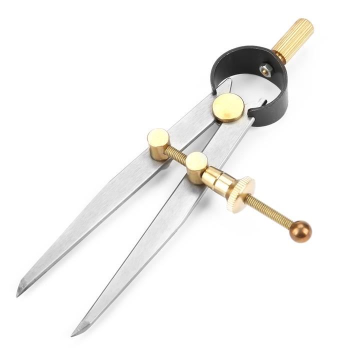Mesure Precision Cuir Acier Compas à Pointes Sèches En Acier - 100mm, Pour Marquage Cuir Et Bricolage Outil Maroquinerie Boussole