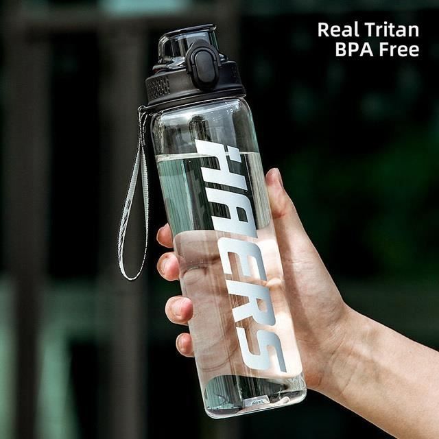 Lot De 10 Gourdes En Tritan - 1 L - Pour Le Sport - Sans Bpa - Noir