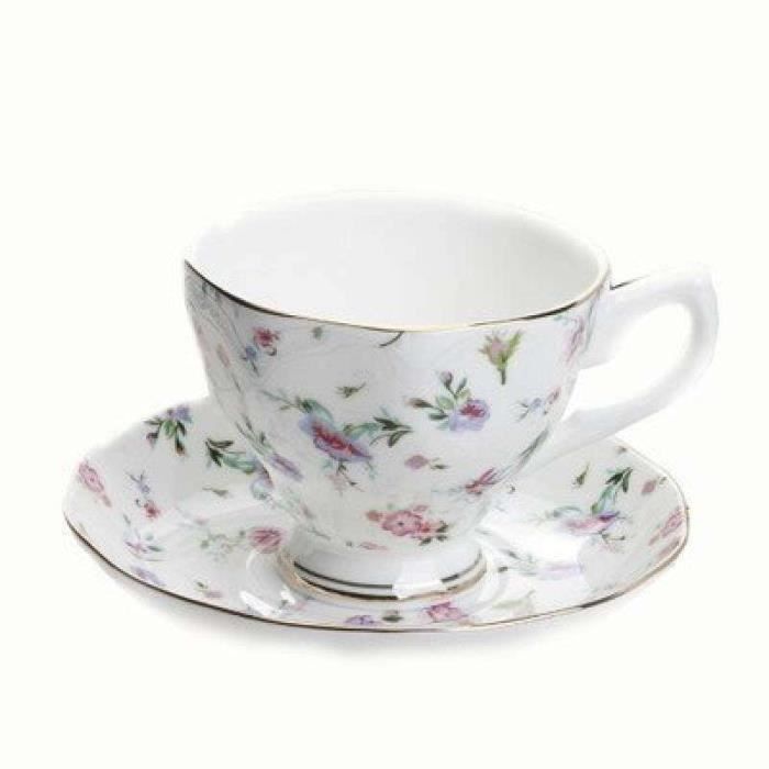 Aazingware Royal Lot De 6 Tasses à Thé Et Soucoupes En Porcelaine Avec