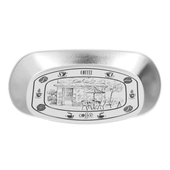 6 Pièces Plateau De Service Vintage En Fer - Assiettes à Snacks Cartoon Pour Cuisine, Buffet Et Apéritif