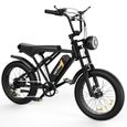 Vélo électrique HITWAY 20" - E-Bike 7 vitesses - Batterie amovible 48V,18Ah - Autonomie 55KM-80KM - Noir-1