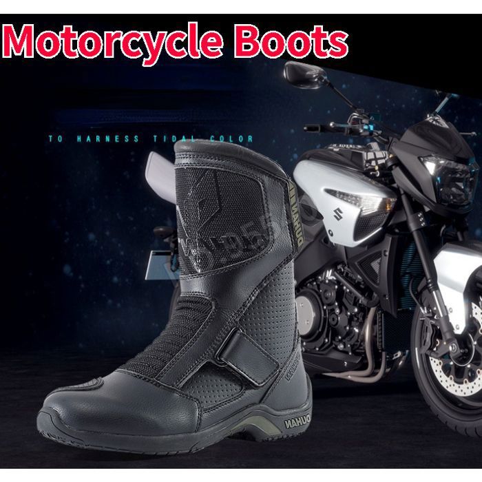 Kawasaki Motorcycle Chaussures de course en cuir Moto GP Bottes de moto