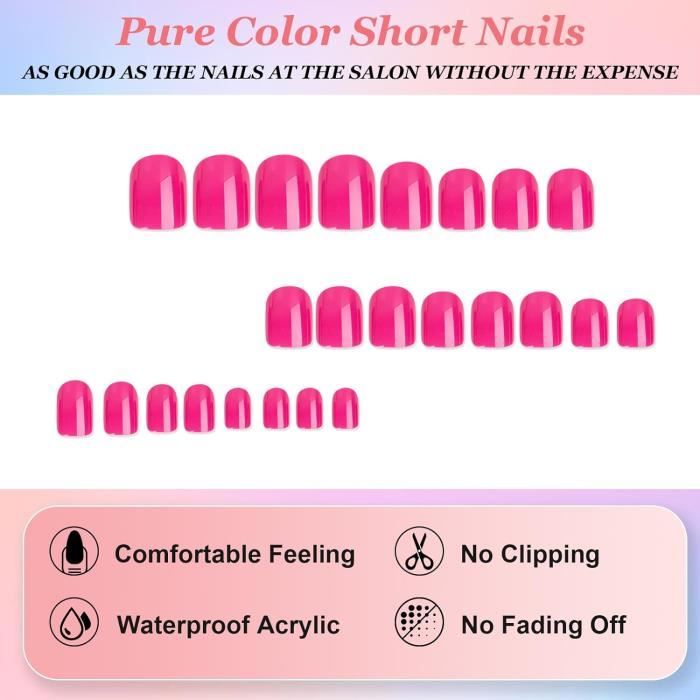 Faux Ongles Ballerine Rose - Lot De 24 Pièces Avec Colle, Neuf, Sans Marque, Pour Manucure Maison
