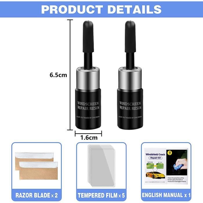 Kit De Réparation De Pare-brise, Nano Verre Fissur... - Grandado