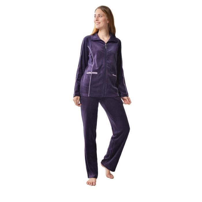 RAIKOU Survêtement Femme Ensemble Velours Sportswear Sweat Zippé Jogging  Sport Pyjama 2 Pièces Violet Foncé Violet foncé - Cdiscount Prêt-à-Porter