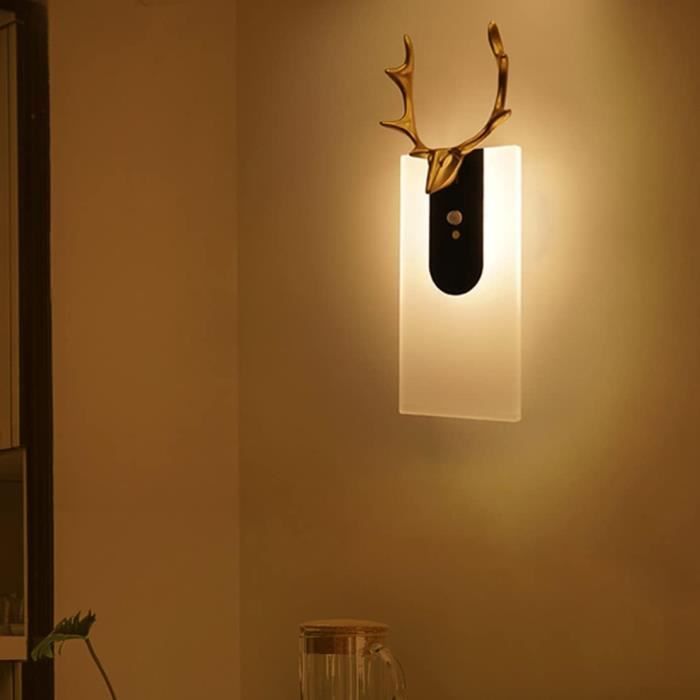 WRMING LED Lampe Murale a Pile Sans fil 7W Applique Murale Interieur avec  Interrupteur Noir Moderne Design Lampe de mur avec Batterie Rechargeable  pour Chambre Blanche Chaude 560lm 400mAh : : Luminaires