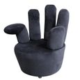 5665BEST® Chaise en forme de main Noir Velours Fauteuil de Relaxation|Fauteuil Salon Scandinave|Fauteuil TV Fauteuil CLUB-2