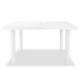 vidaXL Table de jardin 126*76*72 cm en Plastique Blanc-2