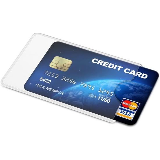 kwmobile 10x Étui Carte bancaire Transparent Mat Carte de crédit fidélité Assurance maladie Set protège Carte en TPU 