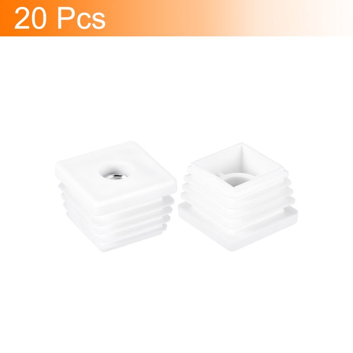 2 Embouts Bouchons à Ailettes En PVC Pour Tube Carré 25 Mm – Filetage M8, Anti-poussière