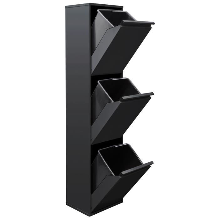 ARREGUI Basic CR306-B Cubo de basura y reciclaje de acero de 3 cubos