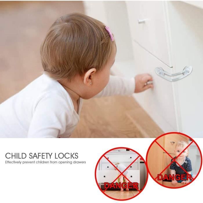 Acheter 10 pièces/paquet mignon bébé sécurité Protection serrure Anti-Clip  main porte placard réfrigérateur armoire tiroir boîte serrure sûre pour  enfants tout-petit bébé
