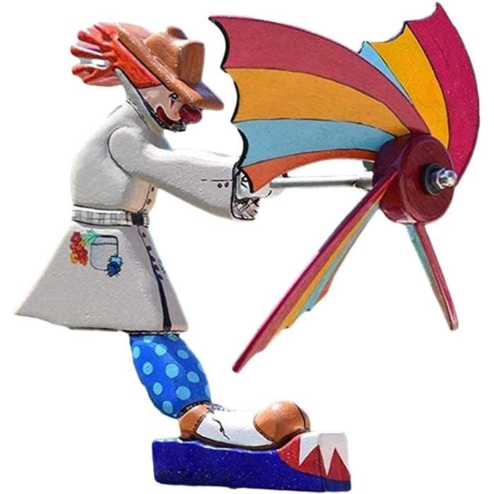 Moulin à Vent En Métal Percussionniste - Sculpture Jardin 70 Cm - Style Steampunk - Pour Terrasse, Extérieur