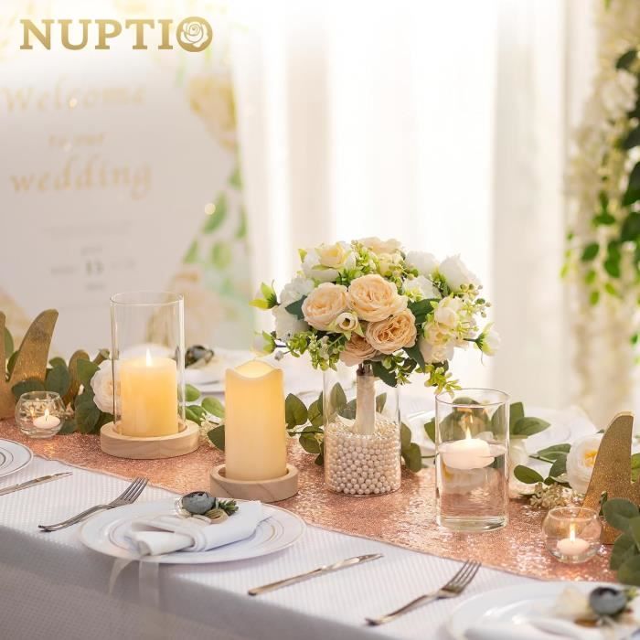 Lot De 4 Photophores En Verre Transparent YoHyien - Design Pomme De Pin Et Pois - Pour Noël, Mariage, Décoration Intérieure