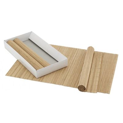 4 Sets De Table En Bambou Naturel - 30x45 Cm, Robustes Et Enroulables Pour Déco Écolo