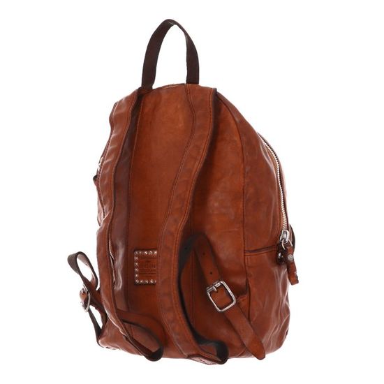 Sac à Dos CAMPOMAGGI Moro Cuir Marron Femme - Neuf Avec Housse Et Produits D'entretien