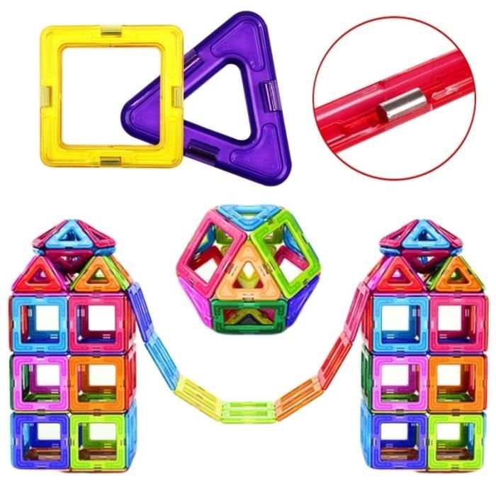 Cubes Magnétiques 108 Pièces - Jeu De Construction éducatif Pour Enfants 3-10 Ans - Jouet Montessori