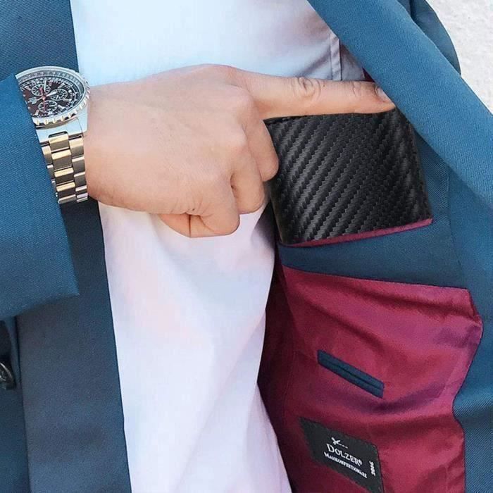 BOPRKTM Porte-Cartes RFID Pop-Up Minimaliste Homme - 6 Cartes + Compartiment Cash, Design Fin Et Élégant !