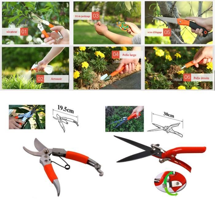 Ensemble d'outils de jardinage Leocloho - 13 pièces avec étui de transport  et poignée antidérapante