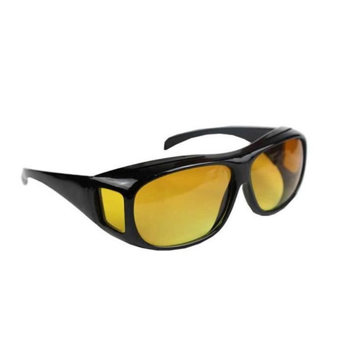 LUNETTES VISION NOCTURNE NUIT VERRE JAUNE ANTI ÉBLOUISSEMENT RECTANGLE  CONDUITE - Cdiscount Bijouterie