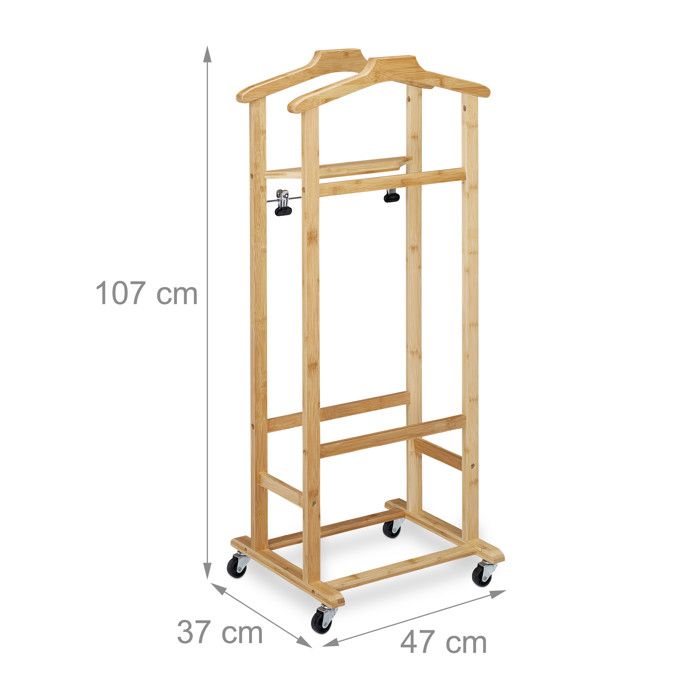 Valet De Chambre En Bambou - Pour Suspendre Vos Vêtements - Design Tendance Et Pratique