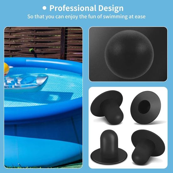 Lot De 4 Bouchons D'étanchéité Pour Piscine - Universels, Pour Obturer Les Trous De Filtre Ou De Vidange - 7