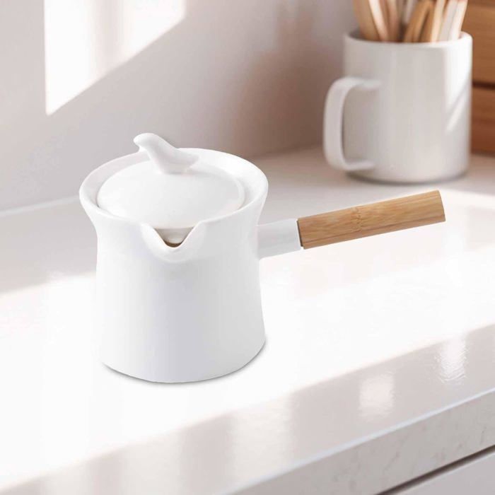 Théière Et Pot à Lait En Porcelaine De Limoges - Blanc, Neuf Avec Défaut