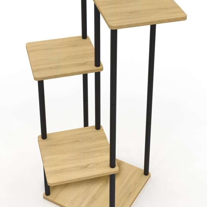 Étagère à Plantes Detroit 5 Niveaux – Style Industriel En Métal Et Bois, Support Robuste Pour Pots De Fleurs