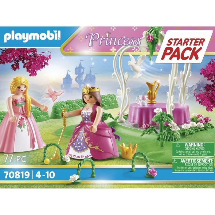 PLAYMOBIL - 70819 - Starter Pack - Princesses et jardin fleuri - 2  personnages, table et accessoires - Cdiscount Jeux - Jouets