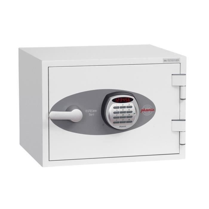 Coffre-fort ignifuge de sécurité à serrure électronique - PHOENIX SAFE - FS1281E - 19 litres - Métal - Blanc Coffre-fort ignifuge de sécurité à serrure électronique - PHOENIX SAFE - FS1281E - 19 litres - Métal - Blanc