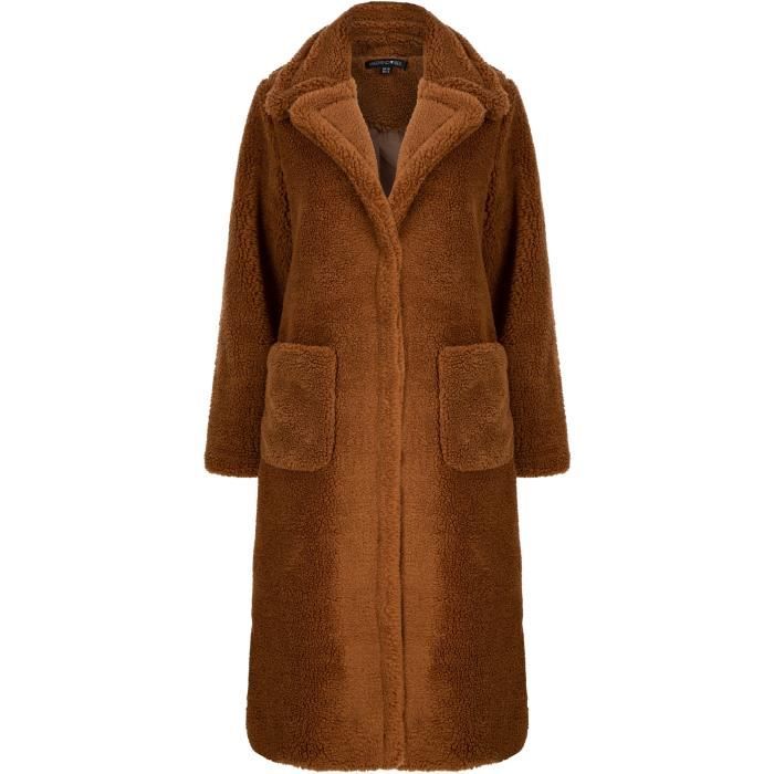 Manteau long femme marron online