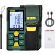 TECCPO Télémètre laser 50m, 30mins Charge rapide, 99 stockage, 2.25'' LCD Écran, mesure Distance, Surface, Volume pour la-0