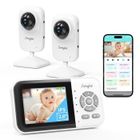 Moniteur Bébé Vidéo WiFi 2 Caméras, Écran LCD 2.8", Vision Nocturne HD, App & Alerte, Sans Fil, Simyke Upgraded