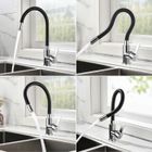 Auralum Robinet de Cuisine Flexible avec Tuyau Noir en Silicone Mitigeur Évier Chromé Rotatif 360° en Laiton pour Cuisine