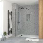 AURLANE Paroi de Douche 100x195 cm en Verre Trempé 5 mm - Finition Noire - DARK ELEMENTARY