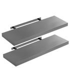 CASARIA 2x Étagères Murales Flottantes 70 cm Gris MDF Robuste Effet Flottant étagère Bois Rangement décoration